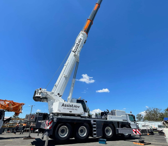 What is a Liebherr crane used for?